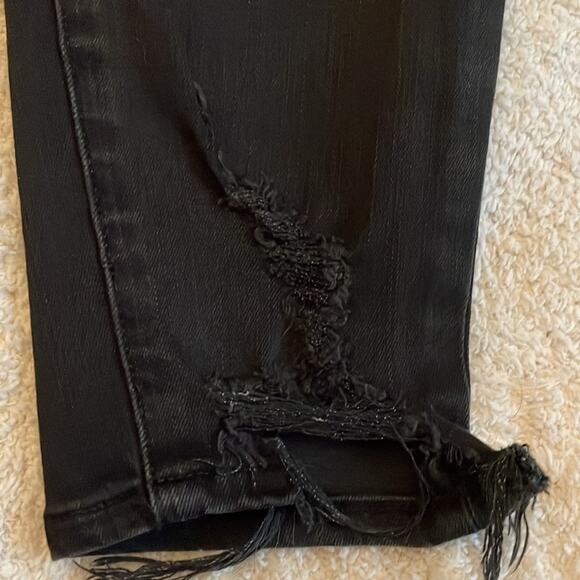 Frame Skinny Jeans Le Skinny De Jeanne Black Frayed Hem Modal Blend 29x28.5 Soft - Picture 7 of 7